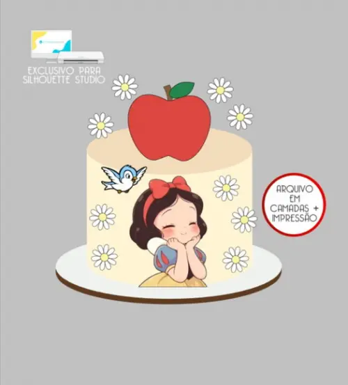 3501 - Arquivo Topo de Bolo a Branca de Neve Baby