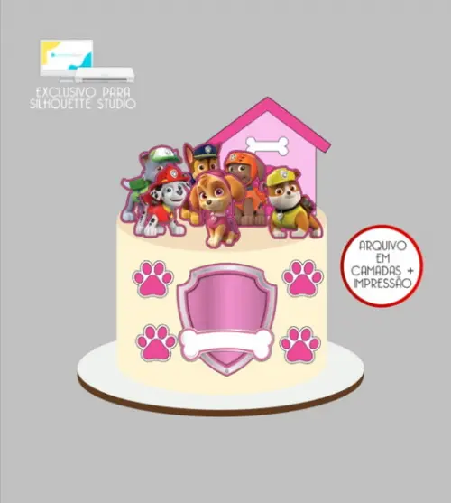 3509 - Arquivo Topo de Bolo Skye Patrulha Canina