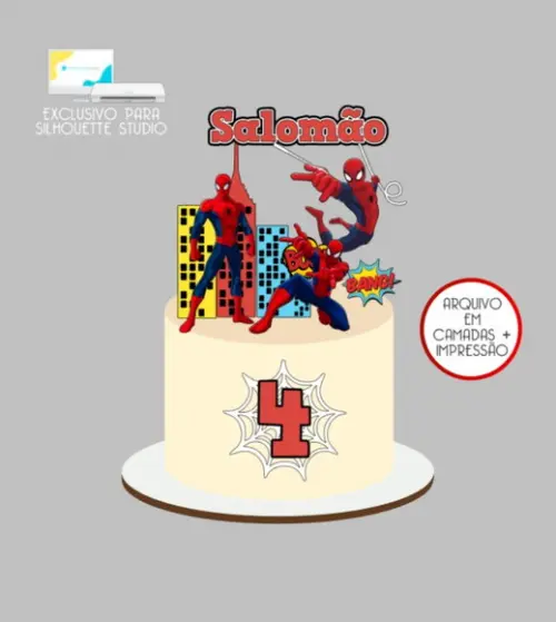 3513 - Arquivo Topo de Bolo Homem Aranha