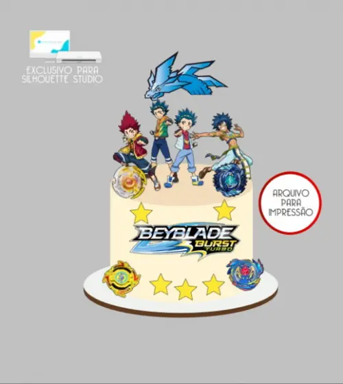 3521 - Arquivo Topo de Bolo Beyblade Burst