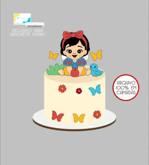 3530 - Arquivo Topo de Bolo a Branca de Neve Baby