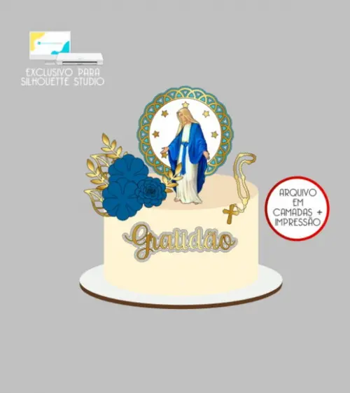 3549 - Arquivo Topo de Bolo Nossa Senhora das Graças