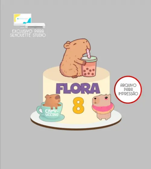 3569 - Arquivo Topo de Bolo Capivara