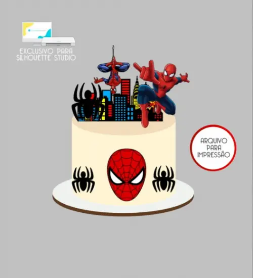 3586 - Arquivo Topo de Bolo Homem Aranha