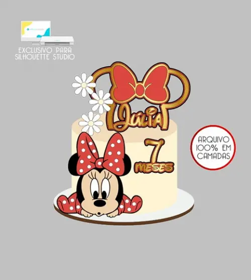360 - Arquivo Topo de Bolo Minnie Baby