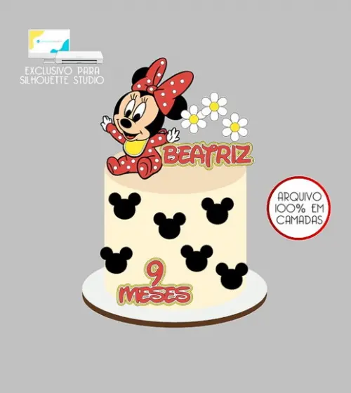 361 - Arquivo Topo de Bolo Minnie Baby