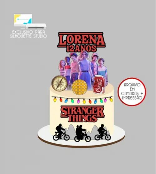 3608 - Arquivo Topo de Bolo Stranger Things