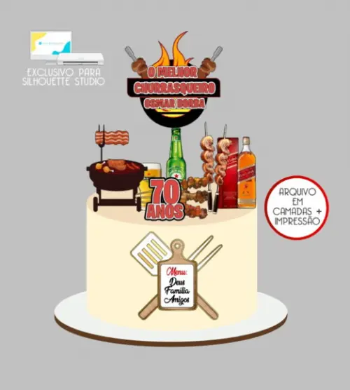 3623 - Arquivo Topo de Bolo Boteco Churrasco