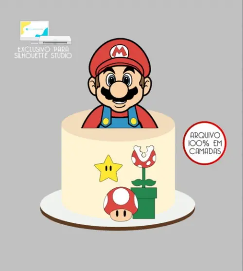 3666 - Arquivo Topo de Bolo Super Mario