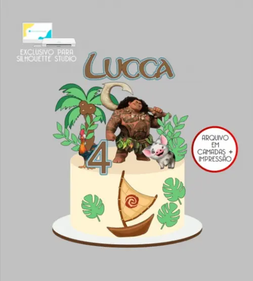 3677 - Arquivo Topo de Bolo Maui Moana