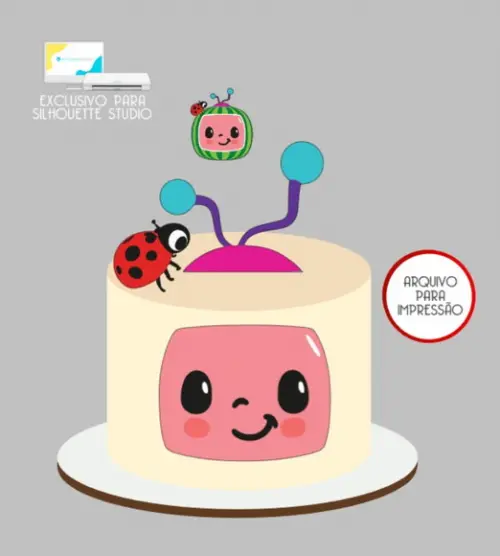 3675 - Arquivo Topo de Bolo Cocomelon