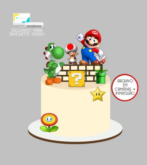 3693 - Arquivo Topo de Bolo Super Mario