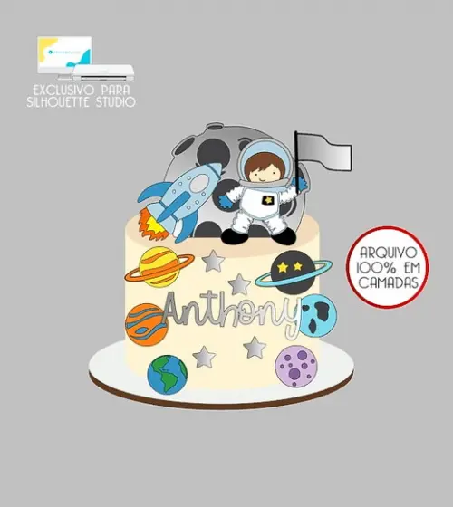 37 - Arquivo Topo de Bolo Astronauta