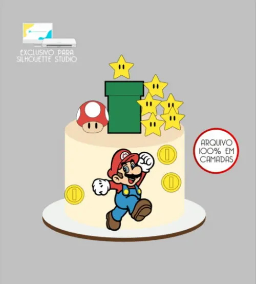 3700 - Arquivo Topo de Bolo Super Mario