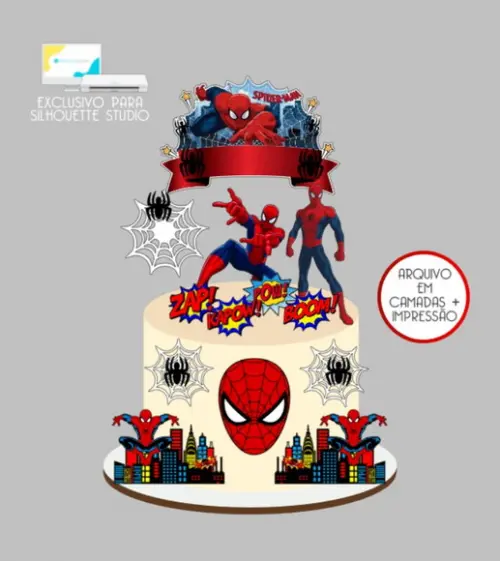 3744 - Arquivo Topo de Bolo Homem Aranha