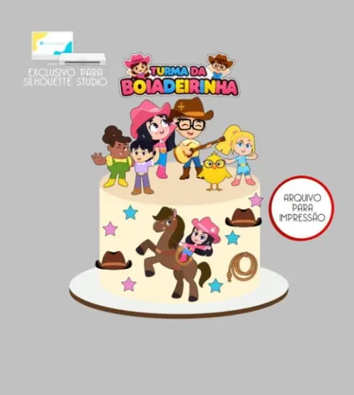 3747 - Arquivo Topo de Bolo Turma da Boiadeirinha