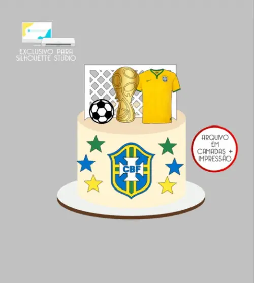 3748 - Arquivo Topo de Bolo Copa do Mundo Brasil
