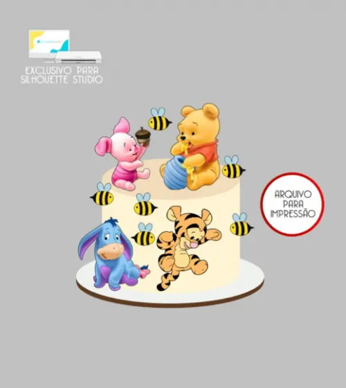 3774 - Arquivo Topo de Bolo Ursinho Pooh