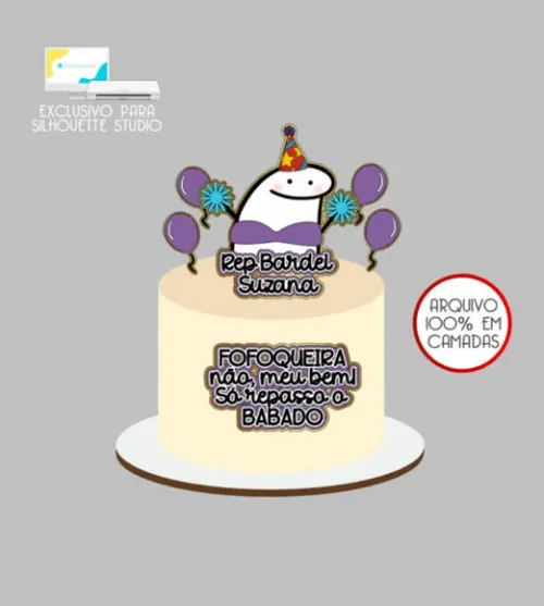 3790 - Arquivo Topo de Bolo Bento Flork Fofoqueira