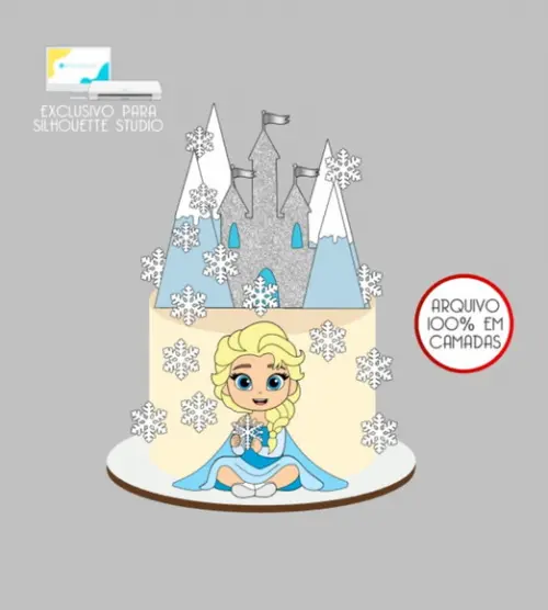 3814 - Arquivo Topo de Bolo Frozen Baby