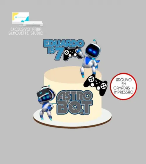 3815 - Arquivo Topo de Bolo Astro Bot Playstation