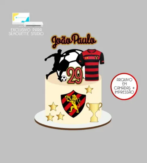 3820 - Arquivo Topo de Bolo Futebol Sport