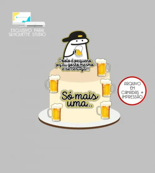 3829 - Arquivo Topo de Bolo Bento Flork Só Mais Uma