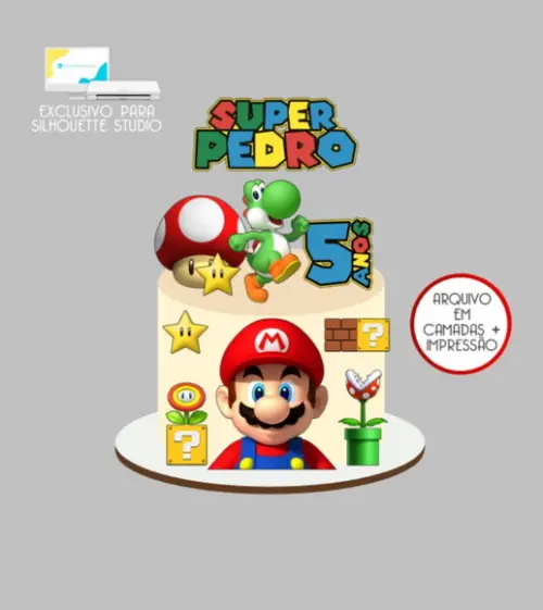 3847 - Arquivo Topo de Bolo Super Mario