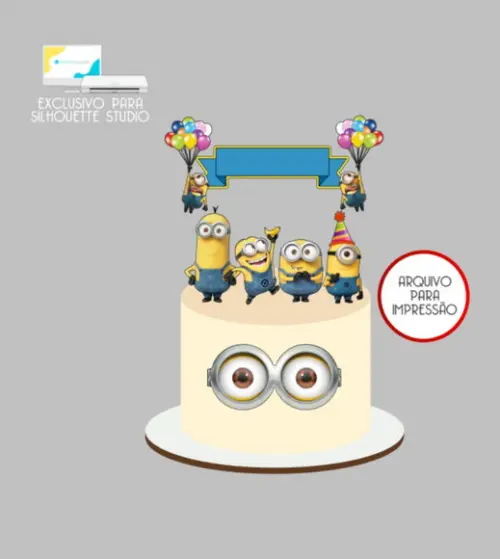 3849 - Arquivo Topo de Bolo Minions