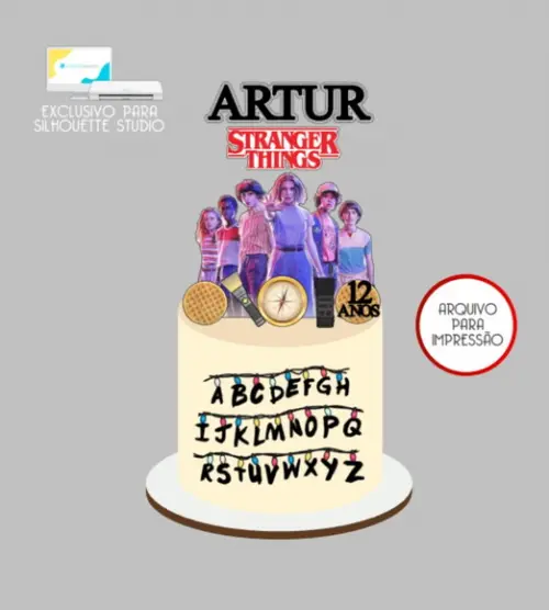 3857 - Arquivo Topo de Bolo Stranger Things