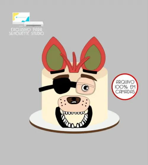 3878 - Arquivo Topo de Bolo Animatronics Five Nights