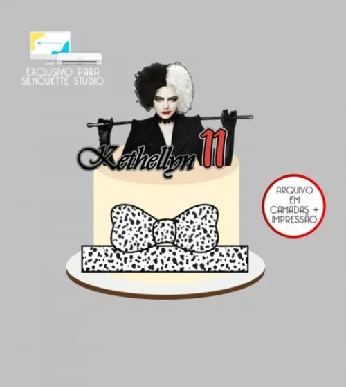 3887 - Arquivo Topo de Bolo Cruella