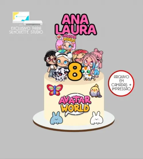 3891 - Arquivo Topo de Bolo Avatar World