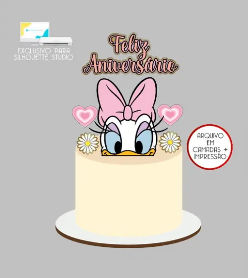 3913 - Arquivo Topo de Bolo Margarida Disney