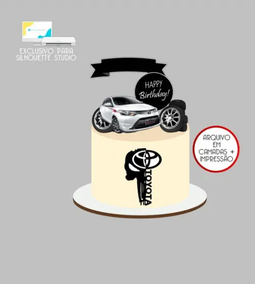 3927 - Arquivo Topo de Bolo Carro Toyota Vios