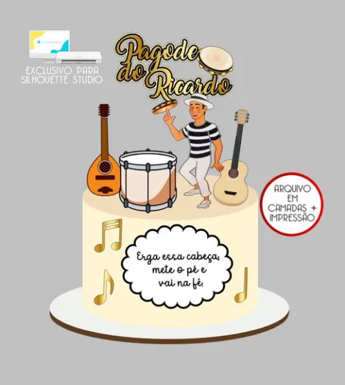 3930 - Arquivo Topo de Bolo Samba Pagode