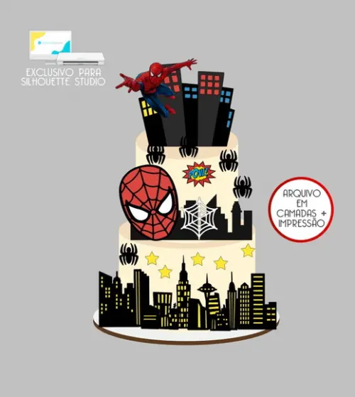 3923 - Arquivo Topo de Bolo Homem Aranha