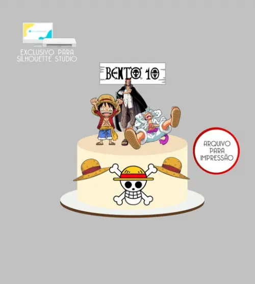 3949 - Arquivo Topo de Bolo One Piece Luffy