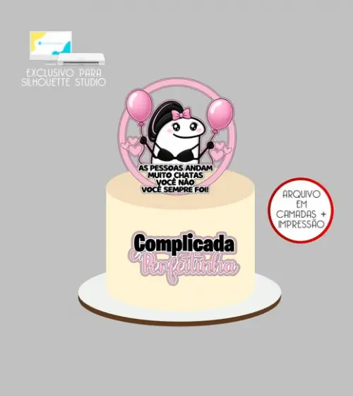 3968 - Arquivo Topo de Bolo Flork Complicada Perfeitinha