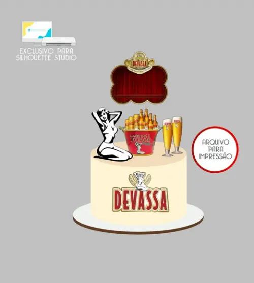 3973 - Arquivo Topo de Bolo Boteco Cerveja Devassa