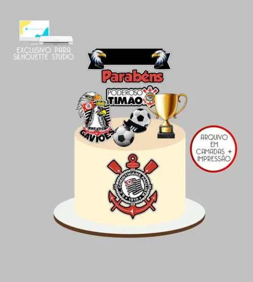 3978 - Arquivo Topo de Bolo Futebol Corinthians
