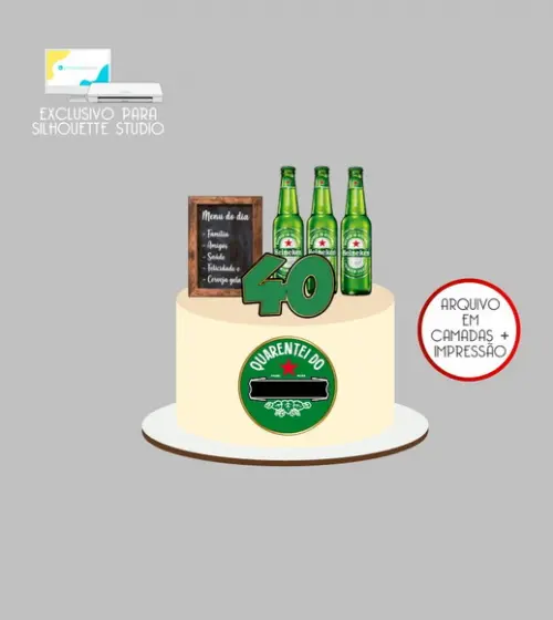 3982 - Arquivo Topo de Bolo Boteco Cerveja Heineken