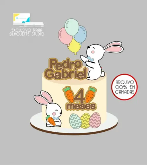 4 - Arquivo Topo de Bolo Coelho da Páscoa