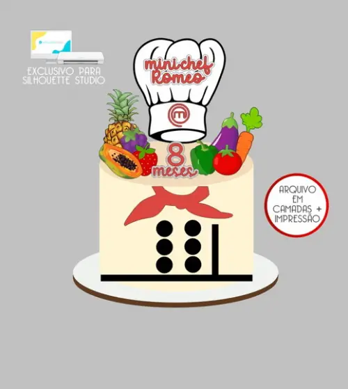 4009 - Arquivo Topo de Bolo Frutinhas Masterchef