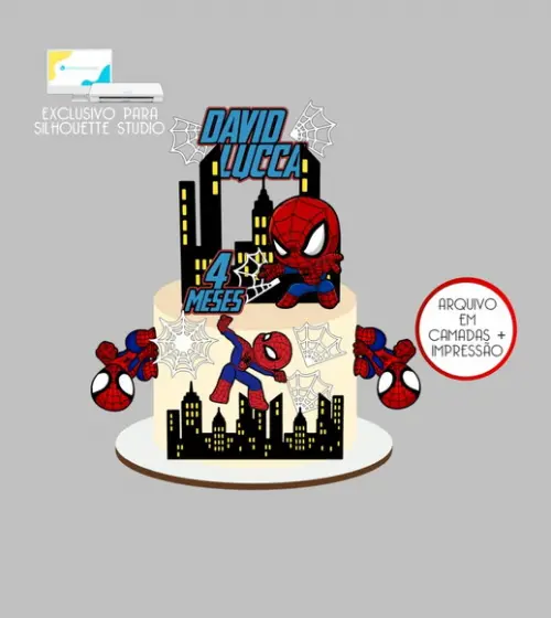 4019 - Arquivo Topo de Bolo Homem Aranha Baby
