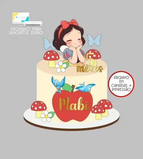 4055 - Arquivo Topo de Bolo a Branca de Neve Baby