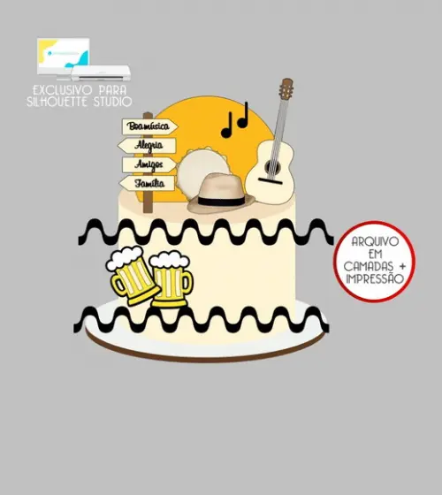 4090 - Arquivo Topo de Bolo Samba Pagode