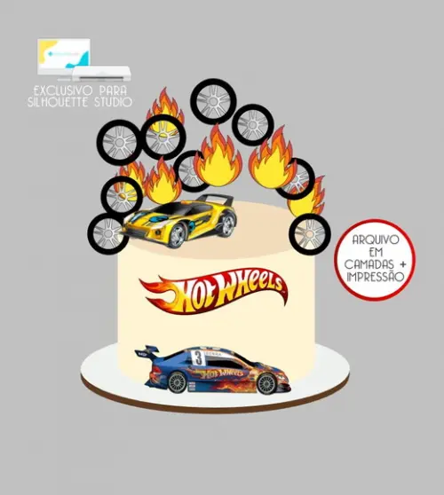 4096 - Arquivo Topo de Bolo Hotwheels