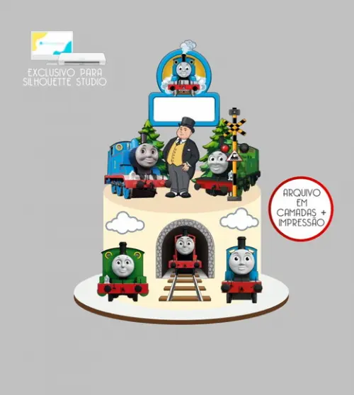 4115 - Arquivo Topo de Bolo Thomas e Seus Amigos