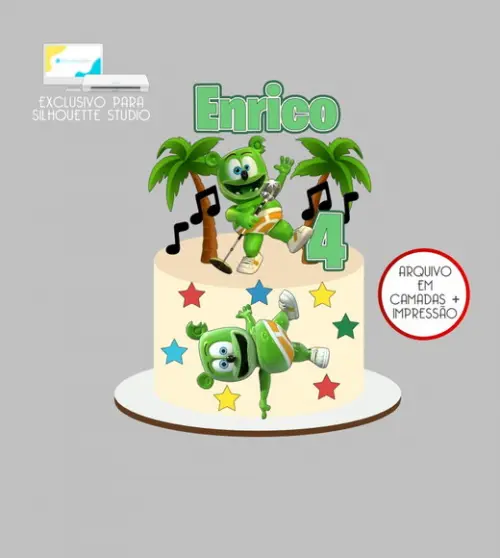4113 - Arquivo Topo de Bolo Gummy Bear